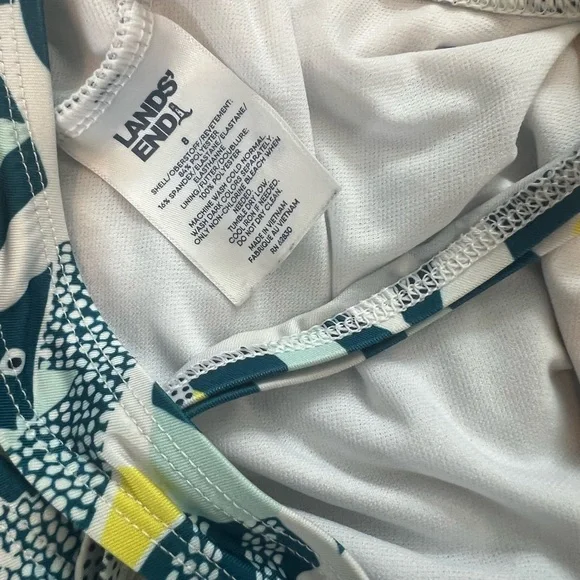 Lands' End One-Piece Swimsuit - Blue and Yellow Fish Design - Picture 3 of 3